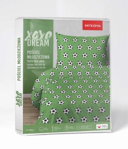 37542Pościel bawełniana 160x200 cm młodzieżowa zielona w piłki – SweetDream – wzór 5583 A-6