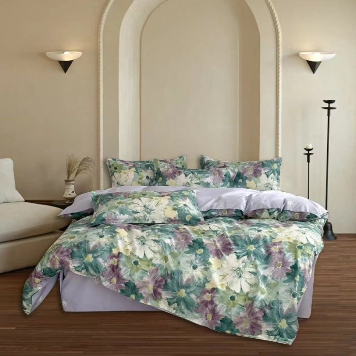 Pościel Satynowa z Mikrofibry 160x200 Dwustronna Elena 566 3cz