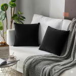 Poszewka Dekoracyjna 40x40 Gładka Welur Czarna