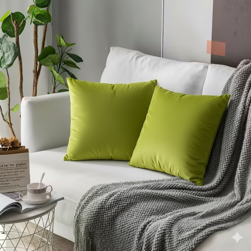 Poszewka Dekoracyjna 40x40 Gładka Welur oliwka-1