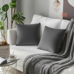 Poszewka na Poduszkę 40x40 Gładka Welur Szara Ciemna