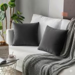 Poszewka na Poduszkę 40x40 Gładka Welur Grafitowa Szara