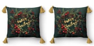 Poszewka świąteczna 45x45 stroik Merry Christmas dekoracyjna-2