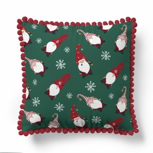 Poszewka świąteczna 45x45 skrzaty i śnieżynki Christmas dekoracyjna-1