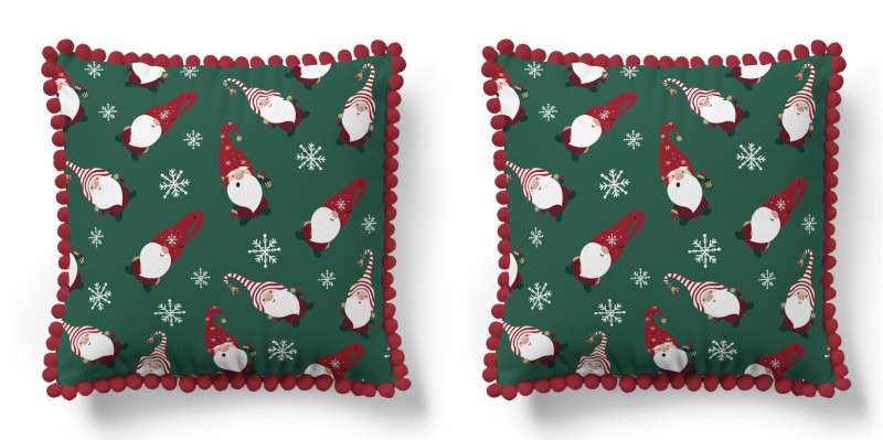 Poszewka świąteczna 45x45 skrzaty i śnieżynki Christmas dekoracyjna-2