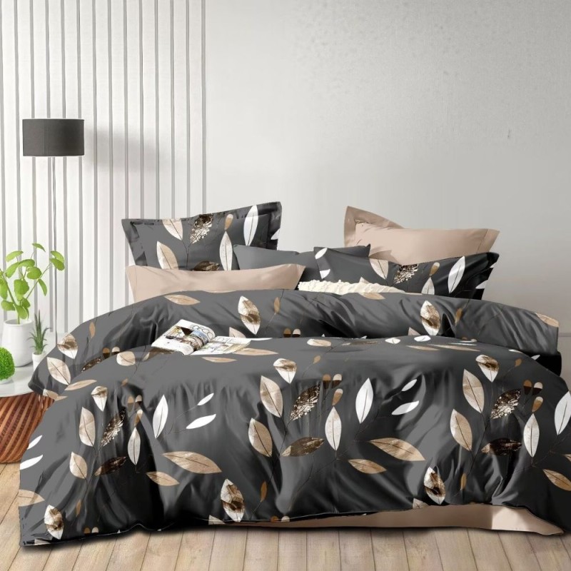 Pościel Dwustronna z Mikrofibry 200x220 Elena 568 4cz Prześcieradło z Gumką