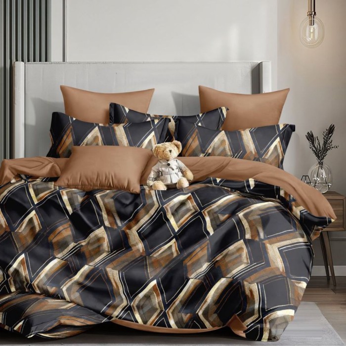 Pościel Dwustronna z Mikrofibry 200x220 Elena 579 4cz Prześcieradło z Gumką