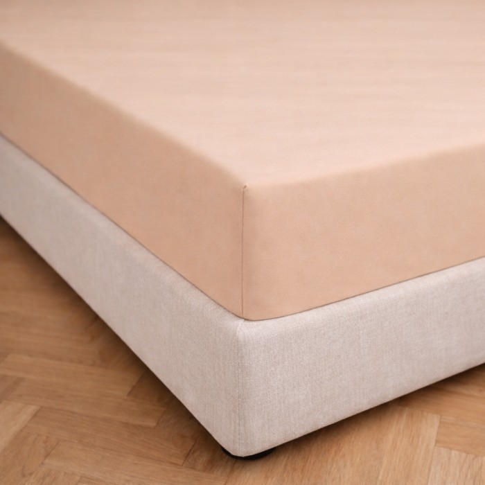 Prześcieradło z gumką 120x200 Beżowe-2