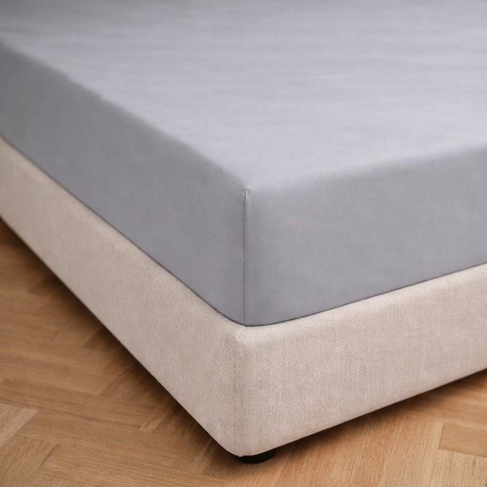 Prześcieradło z gumką 200x220 Jasne Szare-2