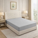 Prześcieradło z gumką 140x200 Jasne Szare