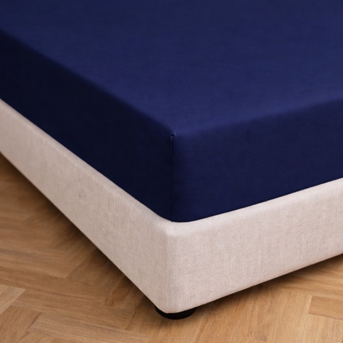 Prześcieradło z gumką 180x200 Granatowe-2