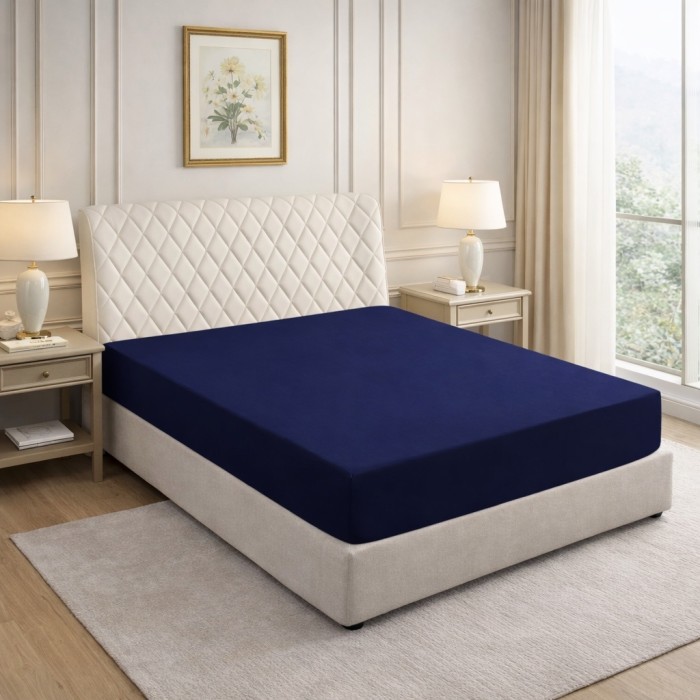 Prześcieradło z gumką 90x200 Granatowe-1