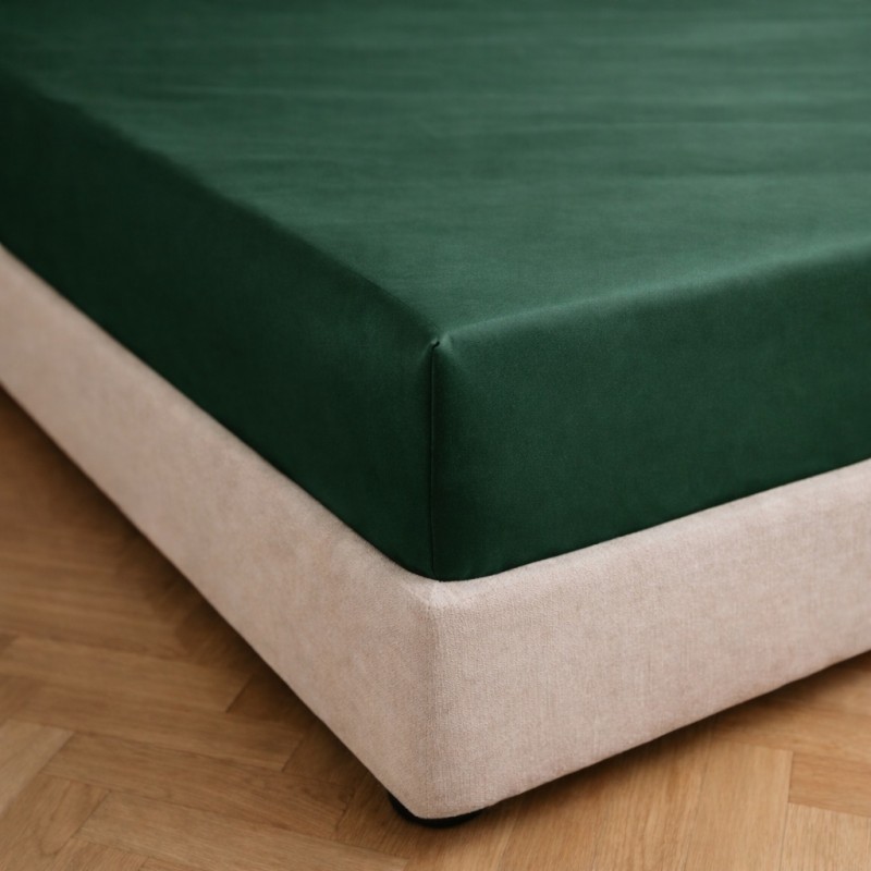 Prześcieradło z gumką 140x200 Zielone Ciemne-2