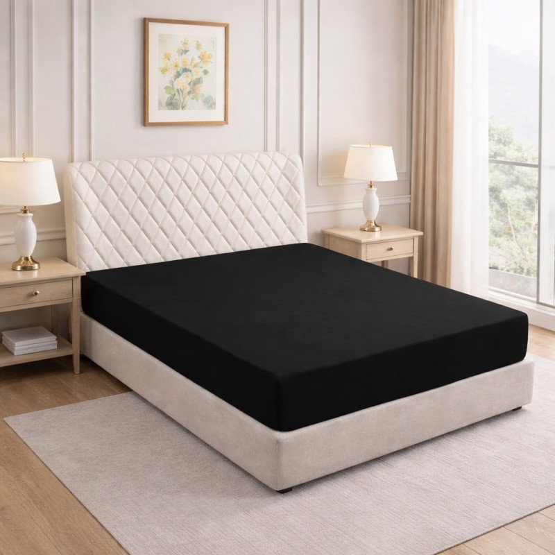 Prześcieradło z gumką 180x200 Czarne-1