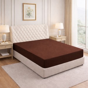 Prześcieradło z gumką 200x220 Brązowe-1