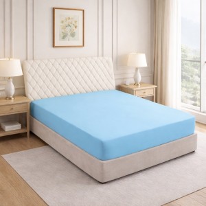 Prześcieradło z gumką 200x220 Błękitne-1