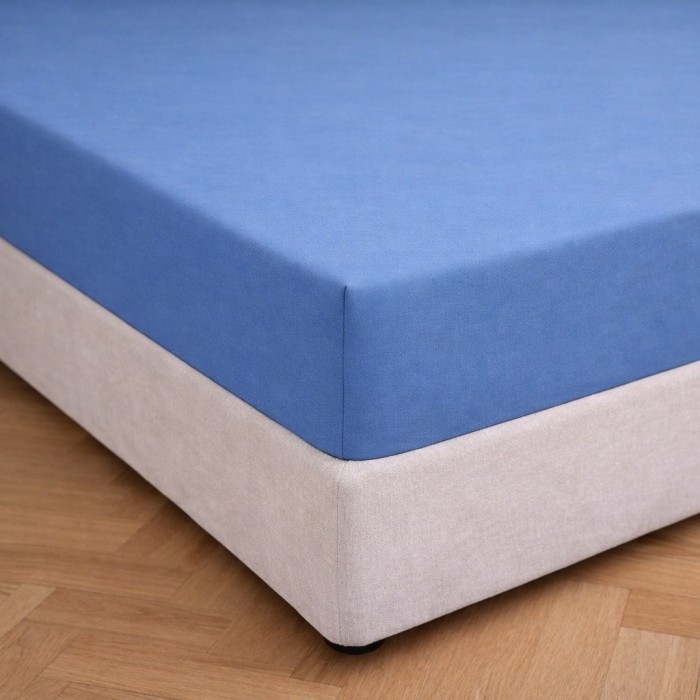 Prześcieradło z gumką 200x220 Niebieskie Jasne / Jeans-2