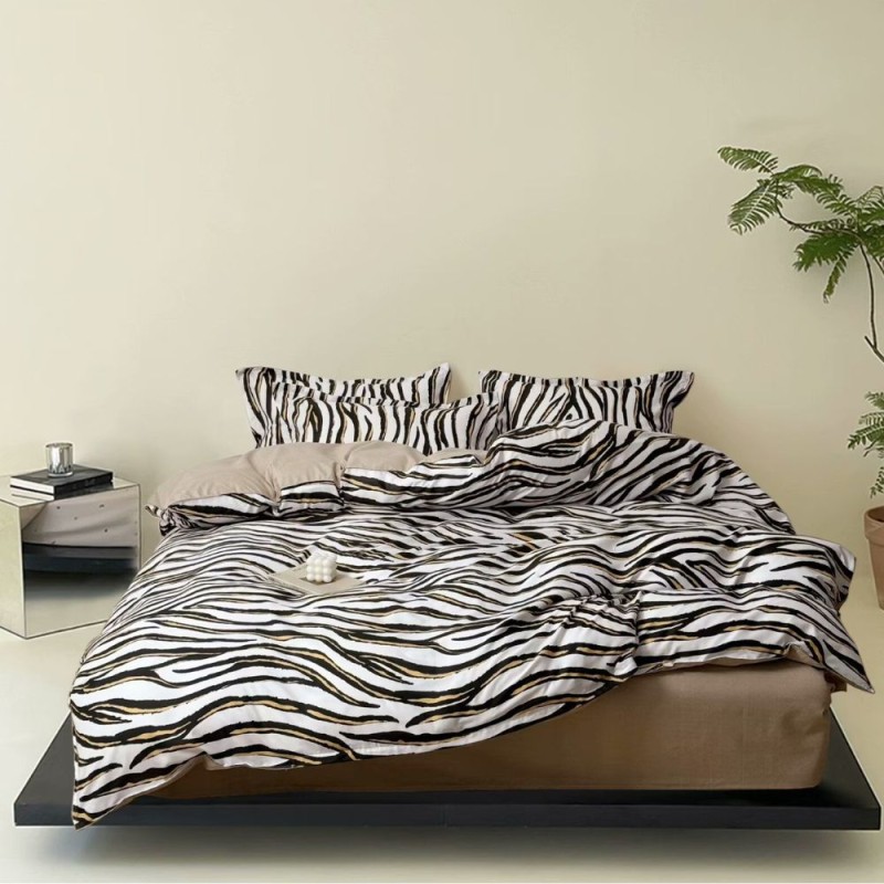 Pościel Satynowa z Mikrofibry 160x200 Dwustronna Elena 586 3cz