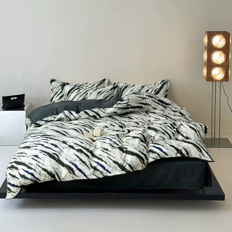 Pościel Dwustronna z Mikrofibry 160x200 Elena 589 z Prześcieradłem 4 el.