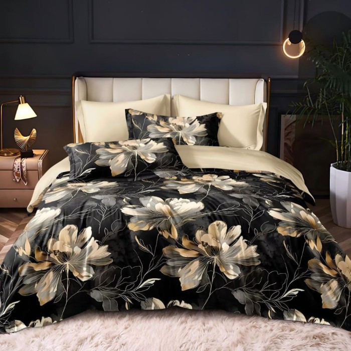 Pościel Dwustronna z Mikrofibry 200x220 Elena 582 4 el. kwiaty