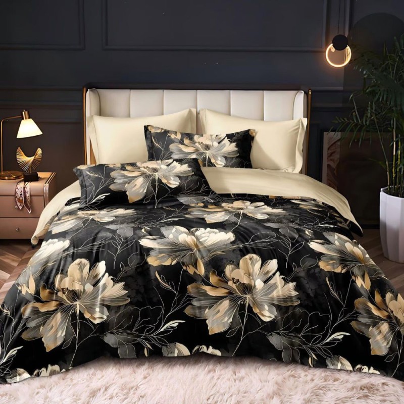 Pościel Dwustronna z Mikrofibry 200x220 Elena 582 4 el. kwiaty