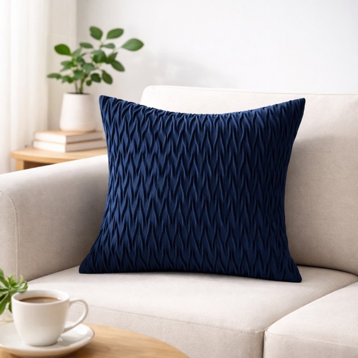 Poszewka Dekoracyjna Welle 40x40 Granatowa Pikowana-1