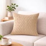 Poszewka Dekoracyjna Welle 40x40 Beżowa Jasna Pikowana