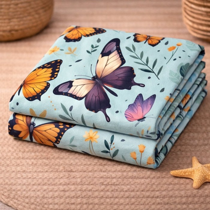 Ręcznik plażowy 70x140 w motylki szybkoschnący-2