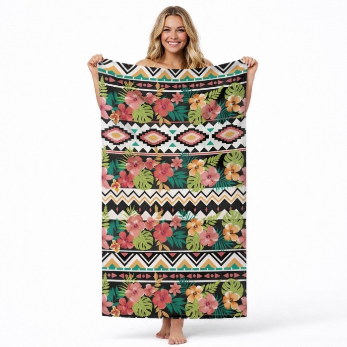 Ręcznik plażowy 70x140 tropikalny szybkoschnący