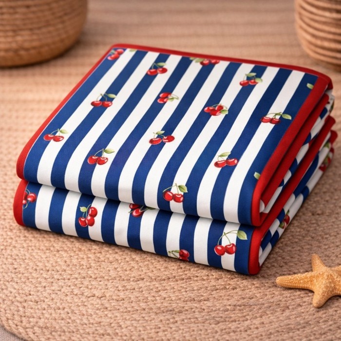 Ręcznik plażowy 70x140 w wisienki szybkoschnący-2