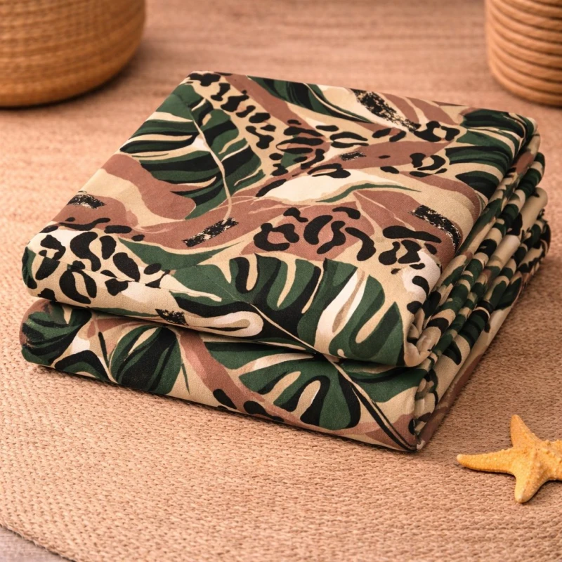 Ręcznik plażowy 70x140 monstera szybkoschnący-2