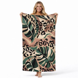 Ręcznik plażowy 70x140 monstera szybkoschnący