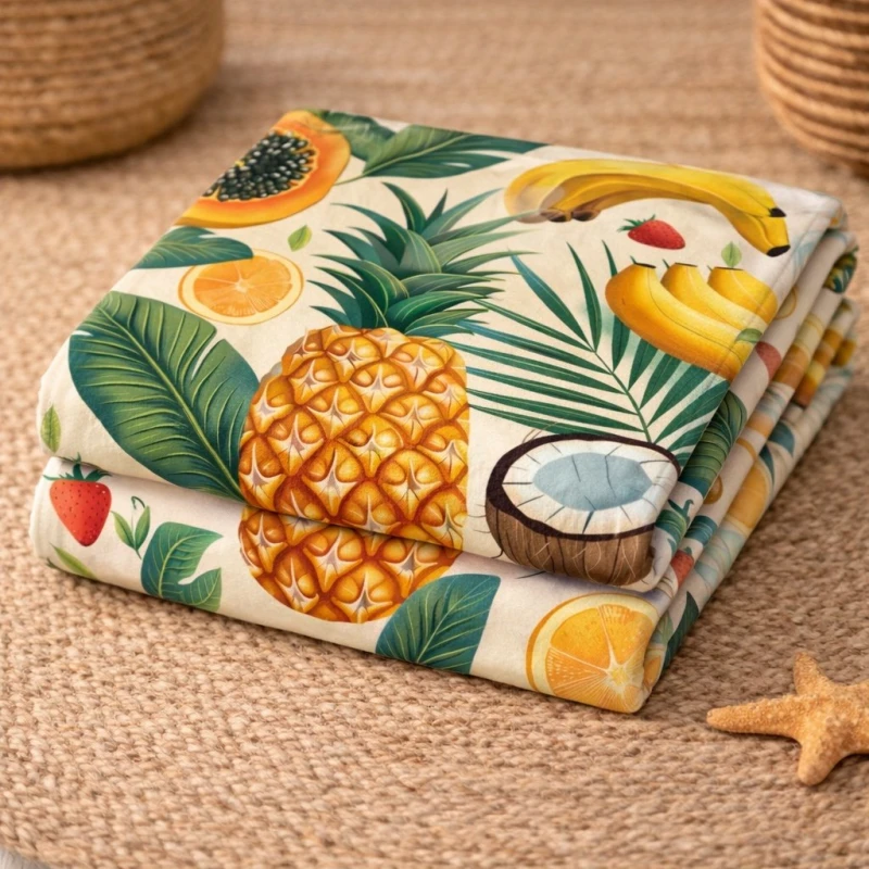Ręcznik plażowy 70x140 owoce tropikalne szybkoschnący-2