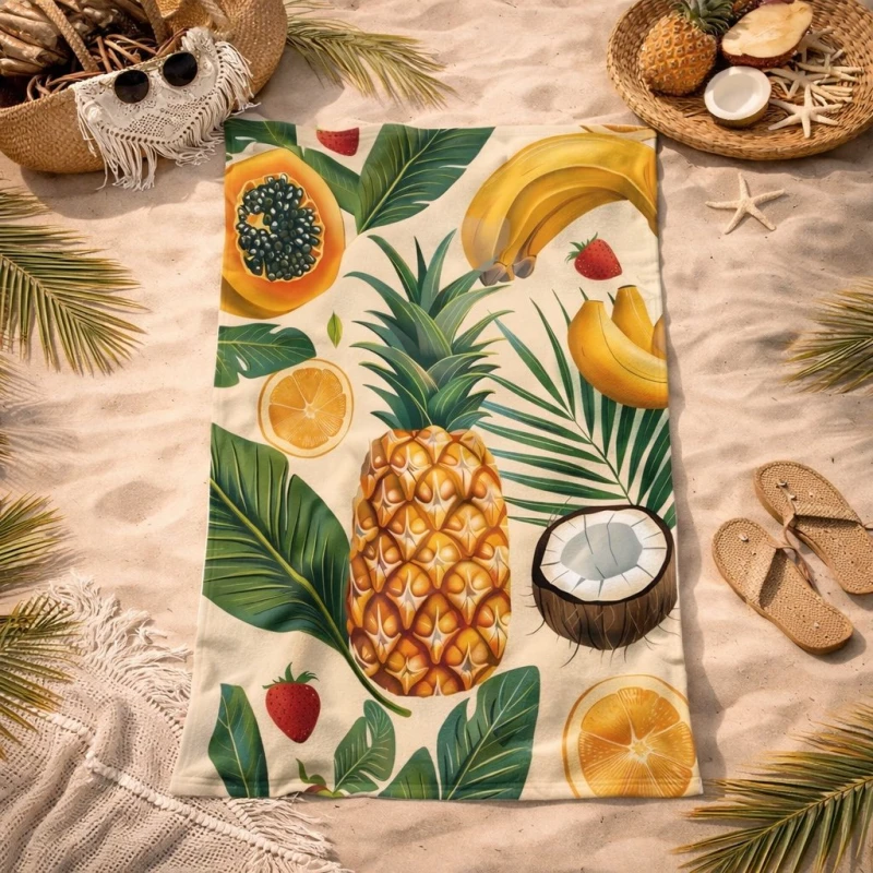 Ręcznik plażowy 70x140 owoce tropikalne szybkoschnący-3