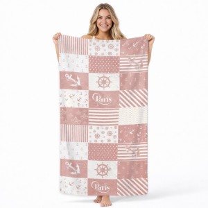 Ręcznik plażowy 70x140 paris marynarski szybkoschnący