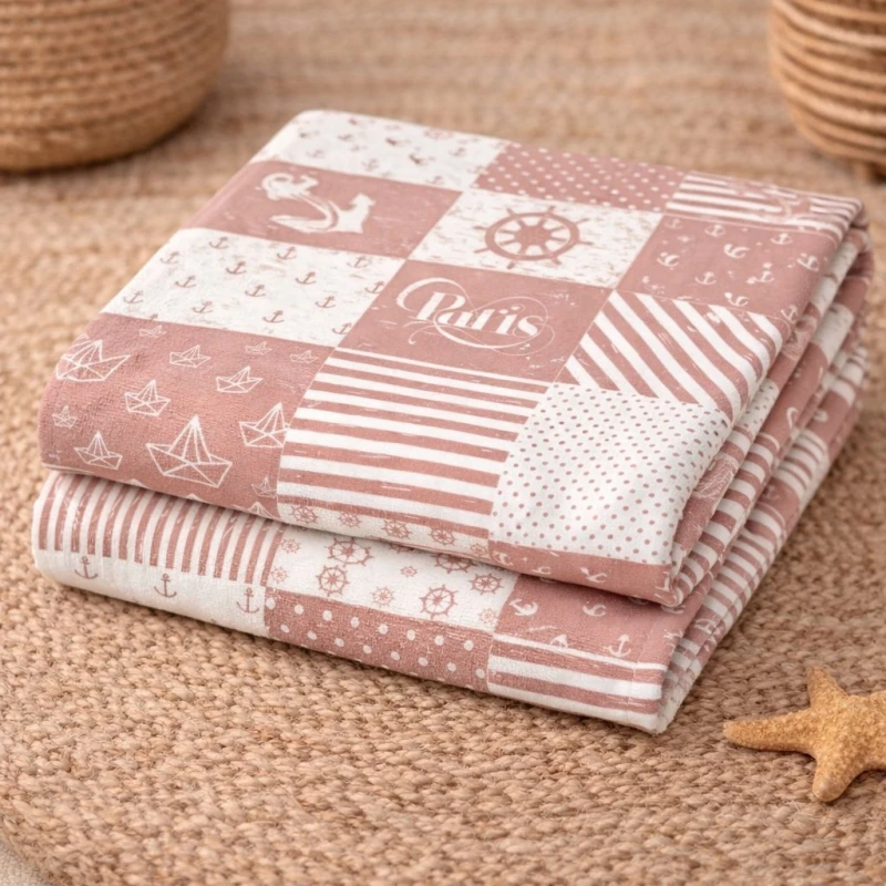 Ręcznik plażowy 70x140 paris marynarski szybkoschnący-2