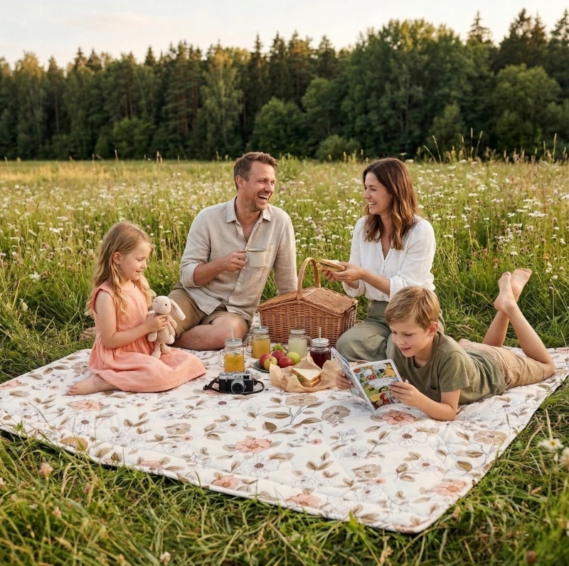 Kołdra Letnia Antyalergiczna 200x220 z Nadrukiem Cienka Lekka Delikatne Kwiaty