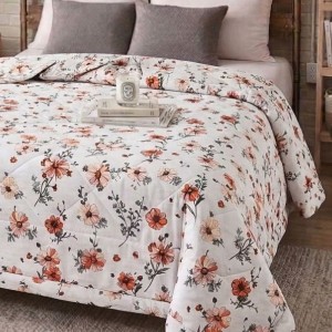 Kołdra Antyalergiczna 200x220 Letnia z Nadrukiem Cienka Lekka Pastelowe Kwiaty