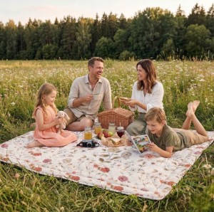 Kołdra 160x200 Letnia Drukowana Cienka Lekka Piknik Antyalergiczna Kwiatowa Łąka