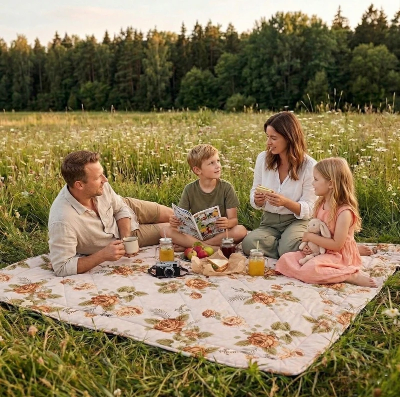 Kołdra Antyalergiczna Letnia 200x220 z Nadrukiem Cienka Lekka Antyalergiczna Kwiatowa Elegancja