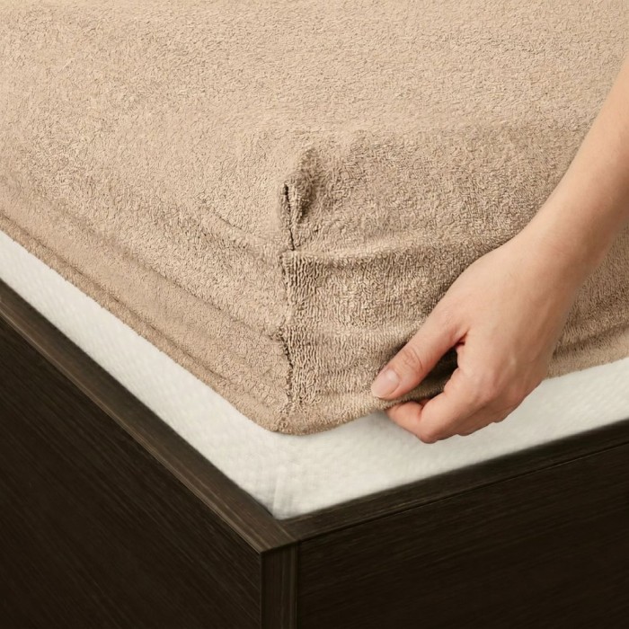 Prześcieradło frotte z gumką 160x200 beżowe M76-2