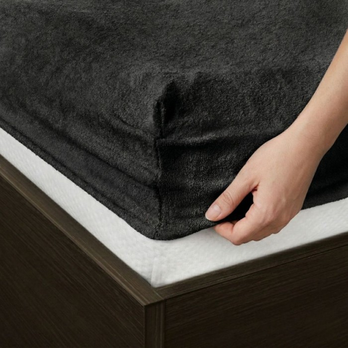 Prześcieradło frotte z gumką 160x200 czarne M44-2