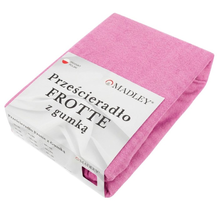 Prześcieradło frotte z gumką 160x200 różowe M20