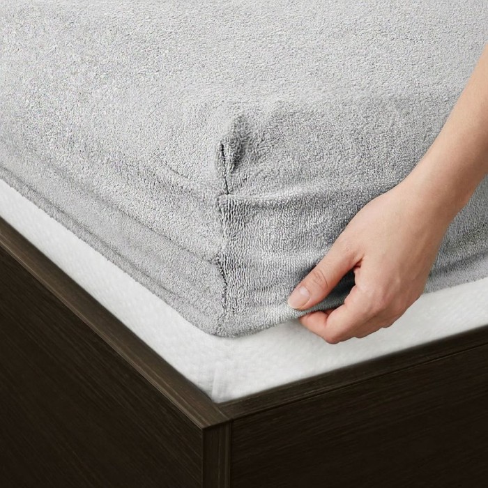 Prześcieradło frotte z gumką 200x220 szare M60-2