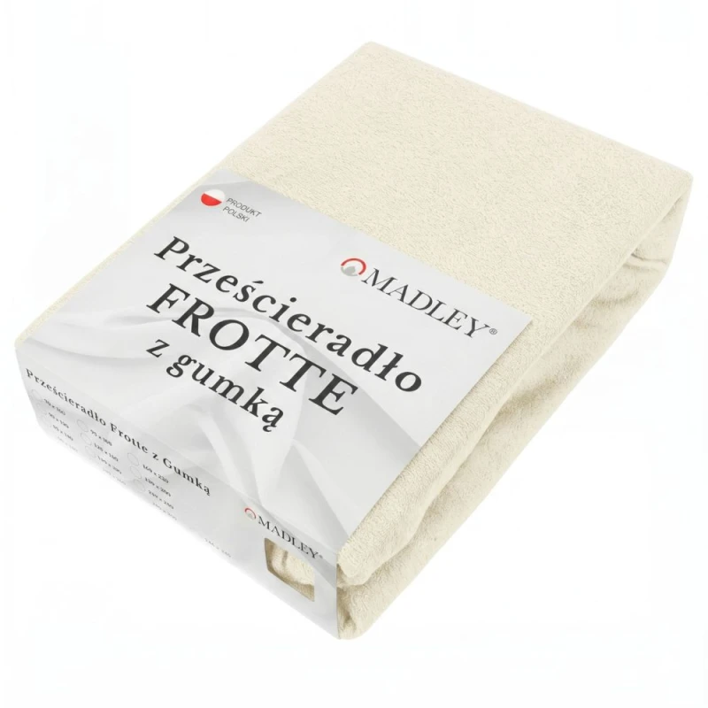 Prześcieradło frotte z gumką 200x220 ecru 02