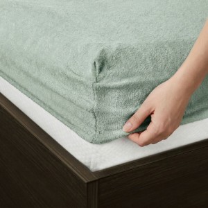 Prześcieradło frotte z gumką 200x220 oliwkowe M13-2