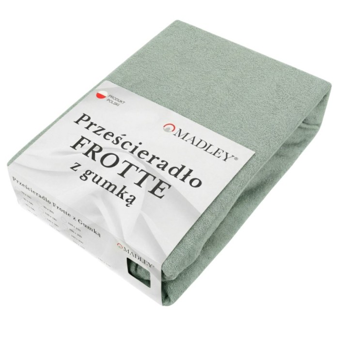 Prześcieradło frotte z gumką 200x220 oliwkowe M13