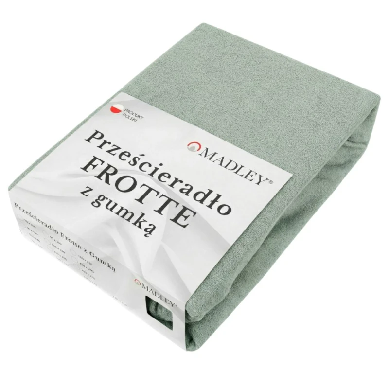 Prześcieradło frotte z gumką 200x220 oliwkowe M13
