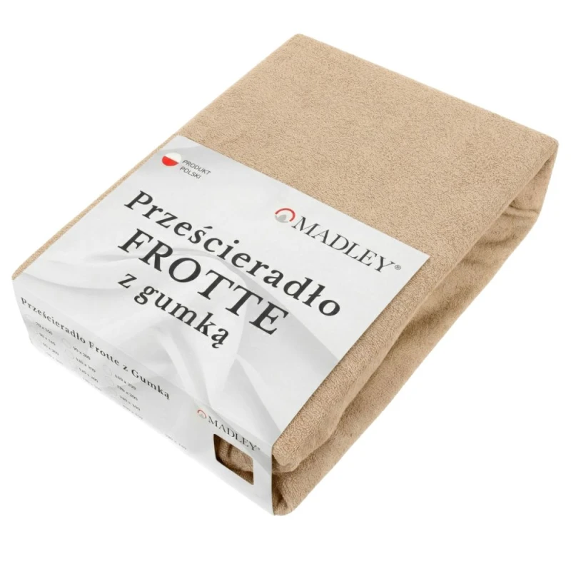 Prześcieradło frotte z gumką 200x220 beżowe M76