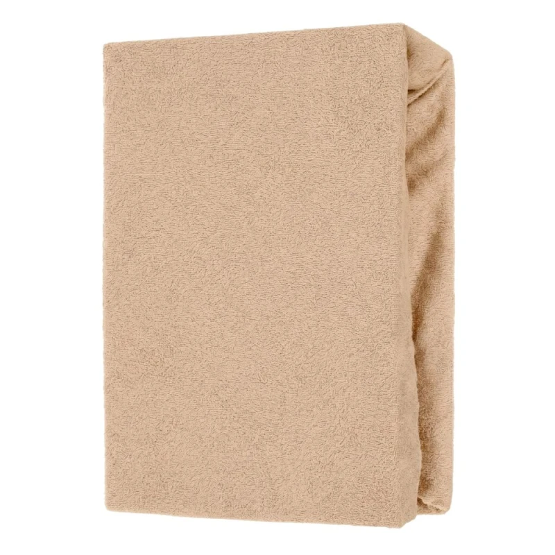 Prześcieradło frotte z gumką 200x220 beżowe M76-3